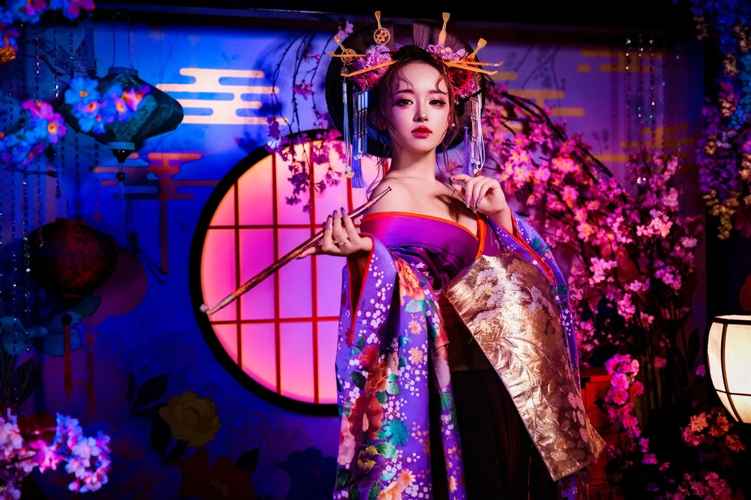Gorgeous costume of the Authentic oiran experience