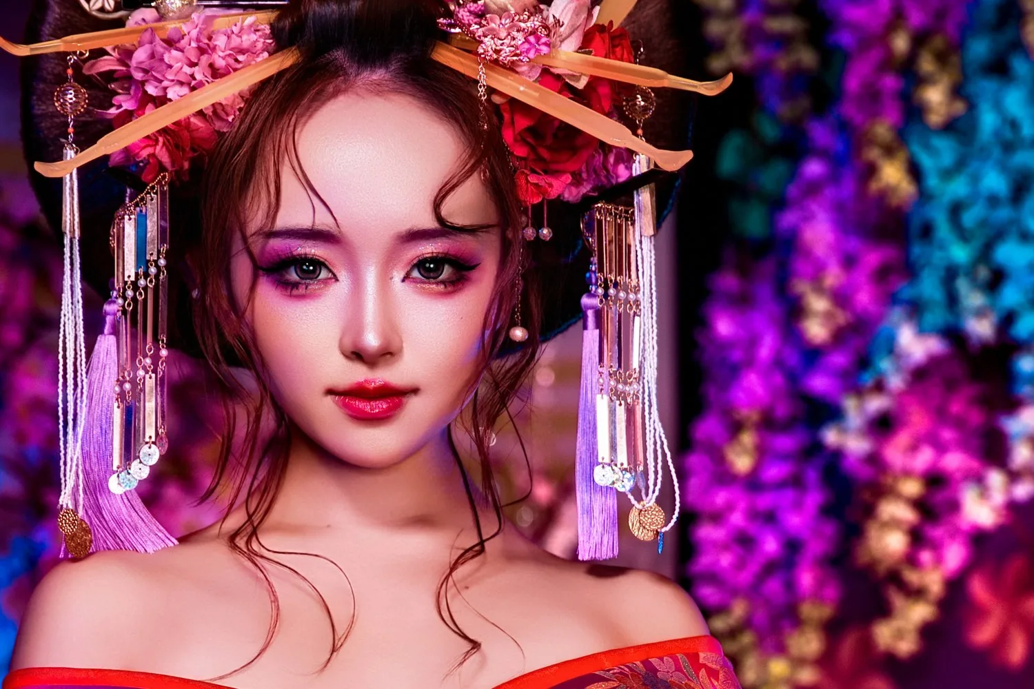 Oiran makeup — the finished look