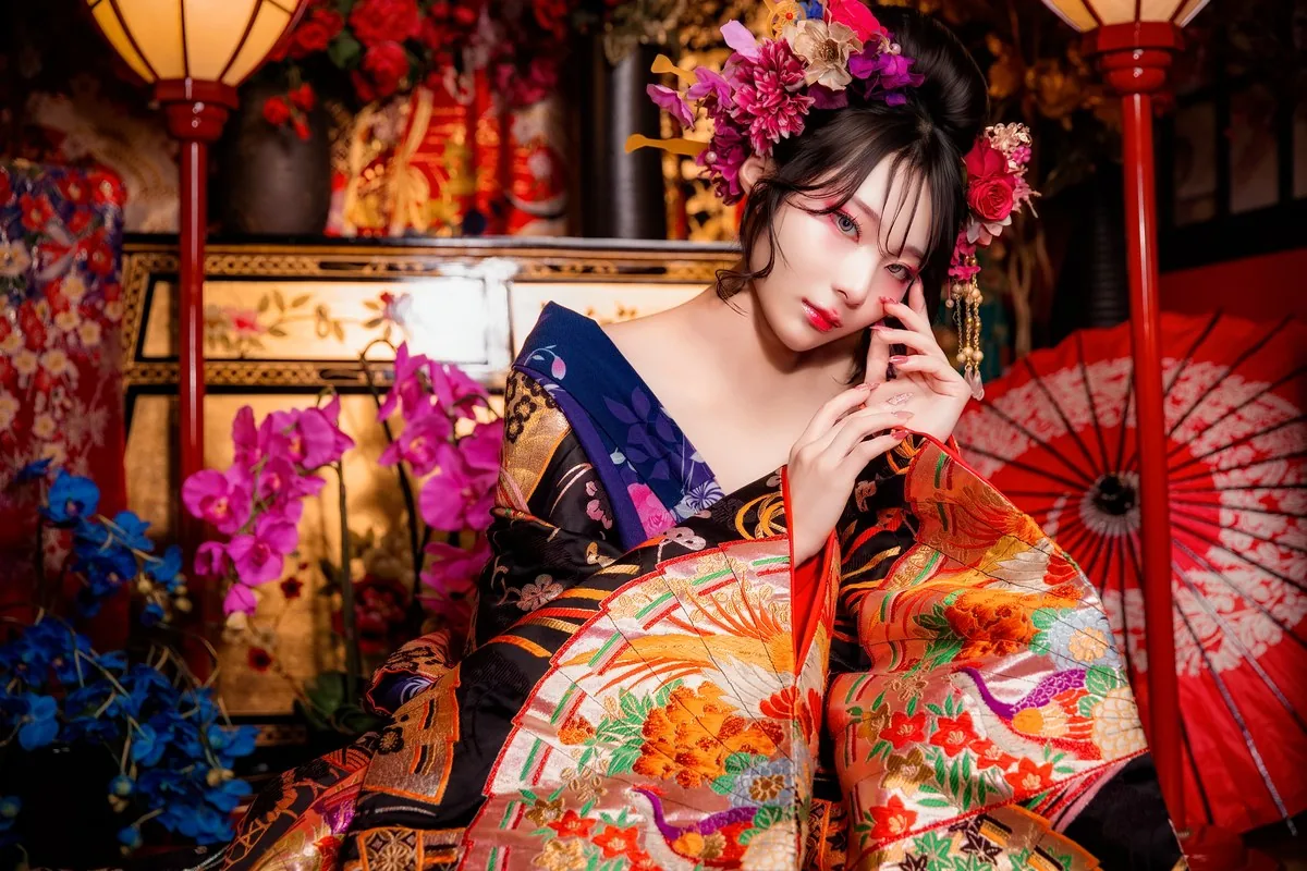 花魁専用ブースでの撮影例