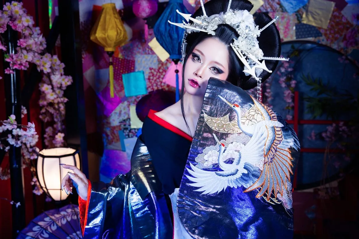 Oiran transformation photo Seasonal Kanzashi