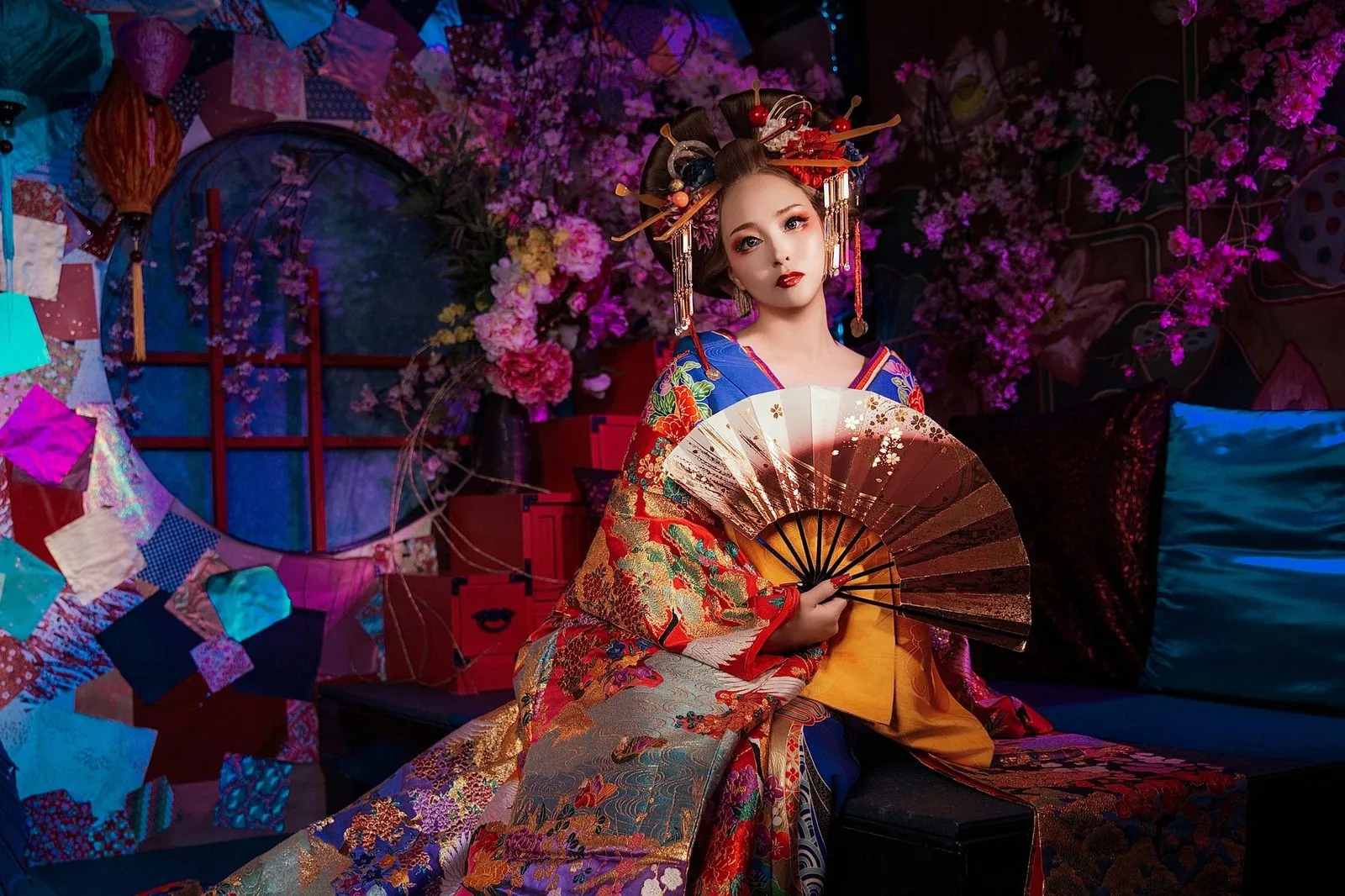 Gorgeous costume of the Authentic oiran experience
