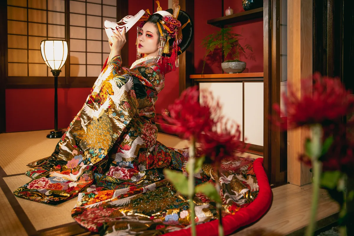 Oiran Clásico A — foto en una sala japonesa