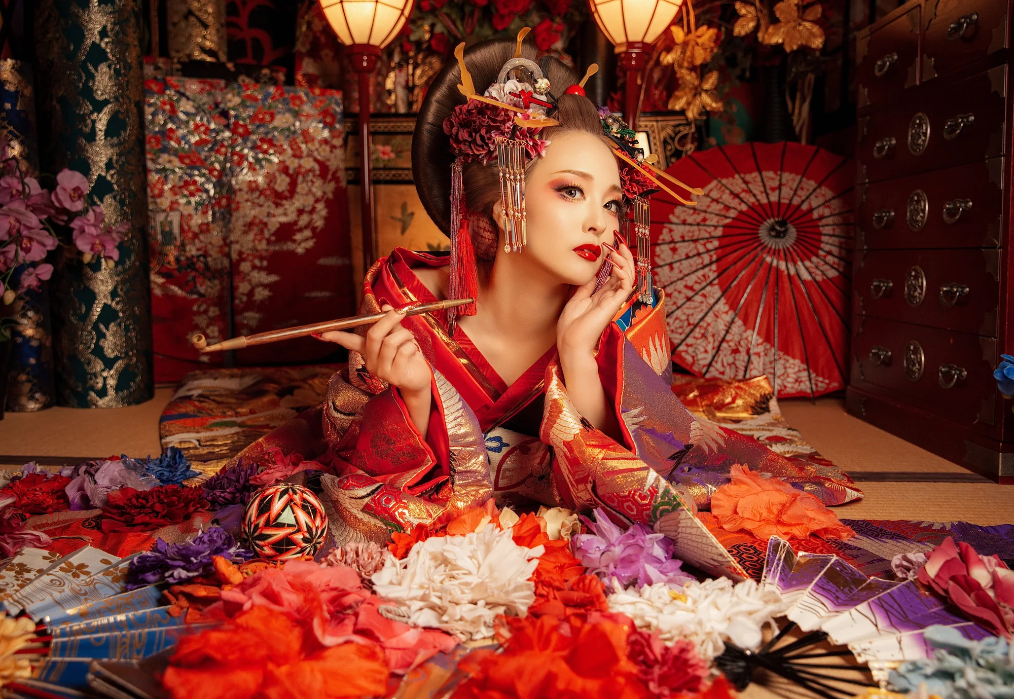 A photo from the oiran experience at KOKORO HANASHIZUKU
