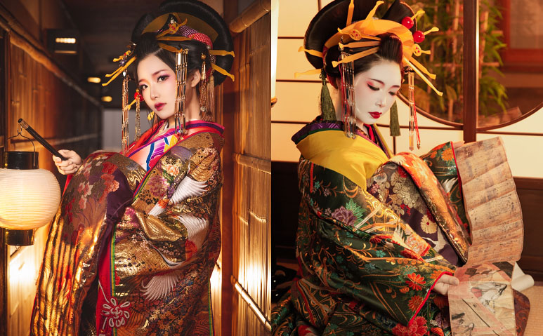 Oiran Clásico B — sala japonesa, tsuboniwa y roji