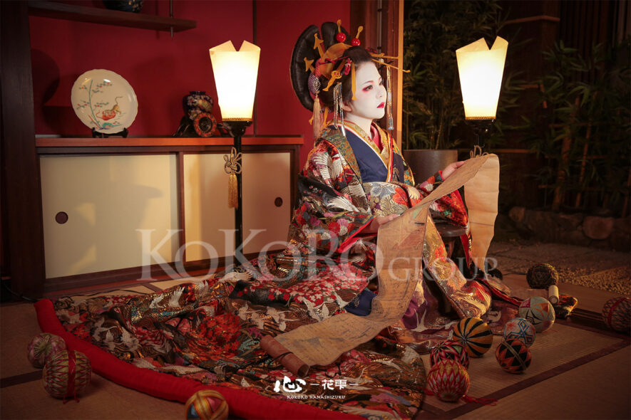 白粉が彩る本格古典花魁体験