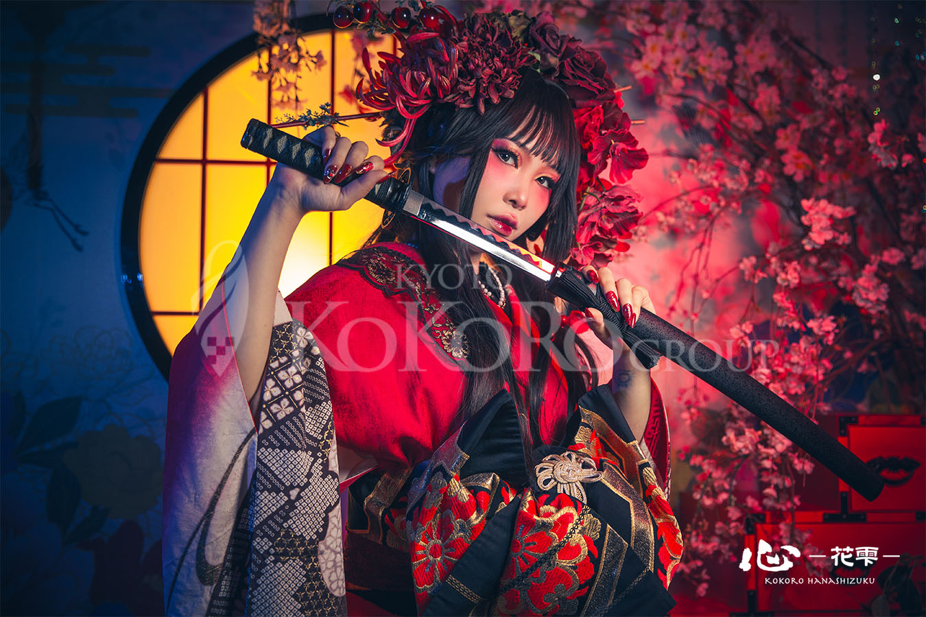 京都・祇園の心-花雫-「艶結び」プラン、宵の間での着物撮影
